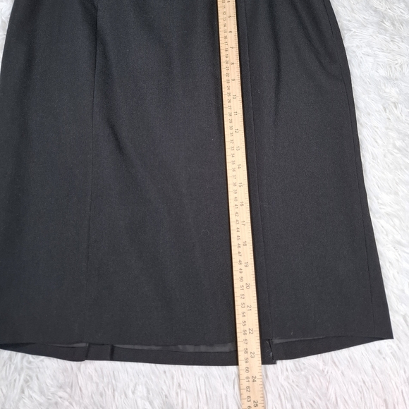 Kasper Classics Women's Pencil Skirt 2 Back Splits Solid Black 10 Petite - Picture 7 of 9